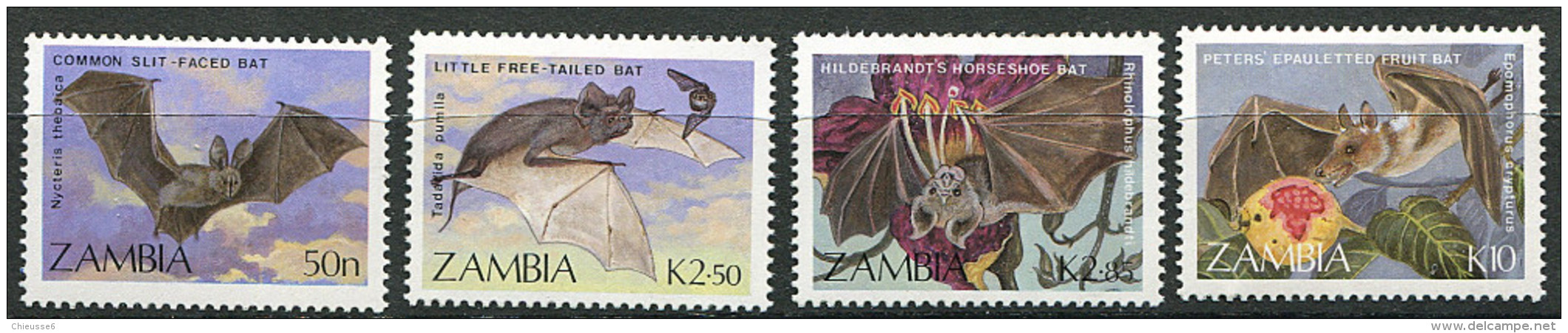Zambie **  N° 461 à 464 - Chauve-souris - - Zambia (1965-...)