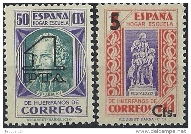 ESPAÑA BENEFICENCIA 1938 HABILITADOS 27/8** MNH - Wohlfahrtsmarken