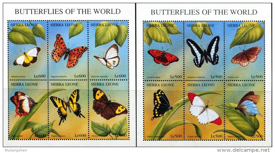 HD0042 Sierra Leone 1997 Butterfly S/SMNH - Schmetterlinge