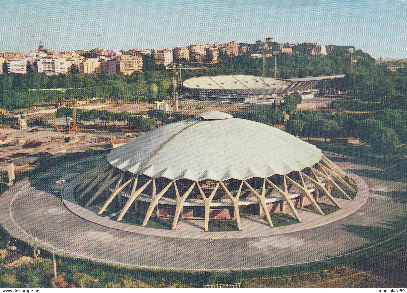 CARTOLINA: ROMA - VECCHIO PALAZZETTO DELLO SPORT - F/g - COLORI - VIAGGIATA LEGGI - Stades & Structures Sportives