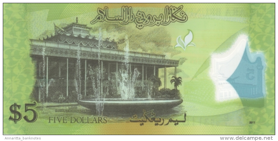 BRUNEI 5 DOLLARS 2011 P-36 UNC  [BN302a] - Brunei