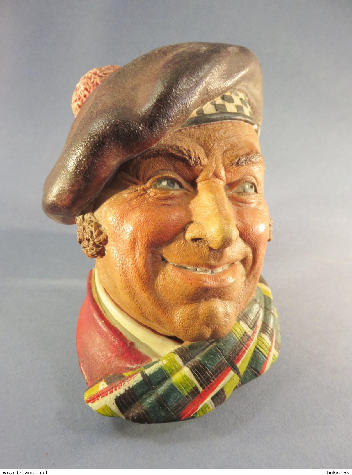 TÊTE BOSSONS ECOSSAIS EN PLÂTRE - Ecosse Sculpture Caricature Statue - Autres & Non Classés