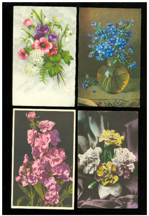 Beau lot de 60 cartes postales de fantaisie fleurs  fleur   Mooi lot van 60 postkaarten van fantasie  bloemen  bloem