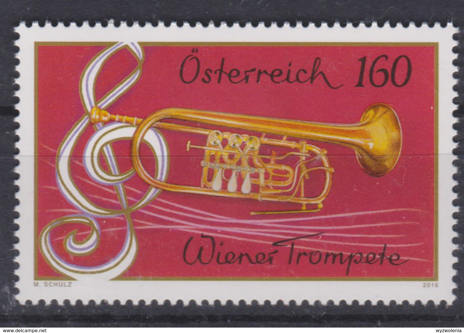 B 34) Österreich 2016 Mi# 3247 **: Wiener Trompete, Violinschlüssel Musik Instrument - Ungebraucht