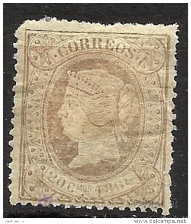 SPAIN - ESPAGNE 1866 - ISABEL II - EDIFIL 86 ( * ) 20C - Ungebraucht