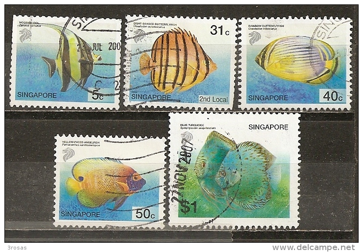 Singapour Singapore Poissons Fish Obl (5 & 31c Some Short Perfs, $1 Small Crease) - Singapur (1959-...)