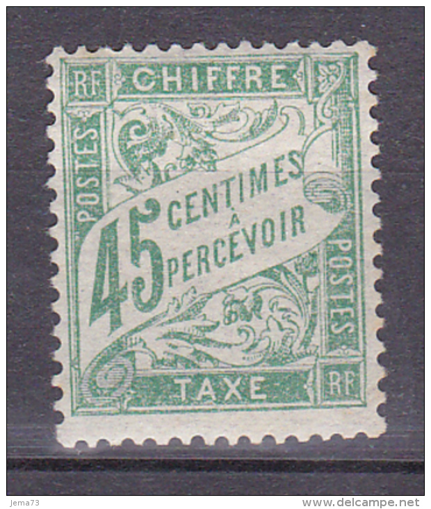 N° 36 Taxes 45centimes Vert: Timbre Neuf Avec Charnière Gomme D´origine Impéccable - 1859-1959 Mint/hinged