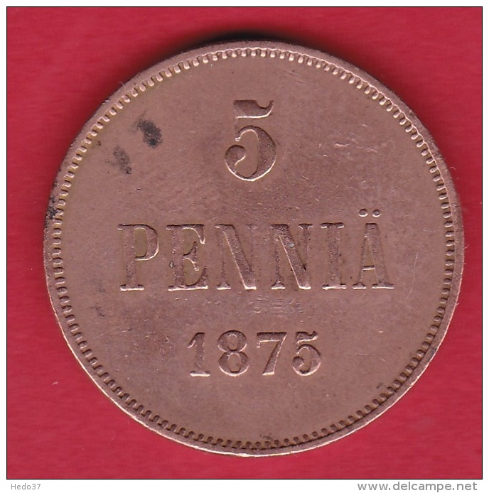 Finlande - 5 Pennia 1875 - Alexandre II De Russie - Finland