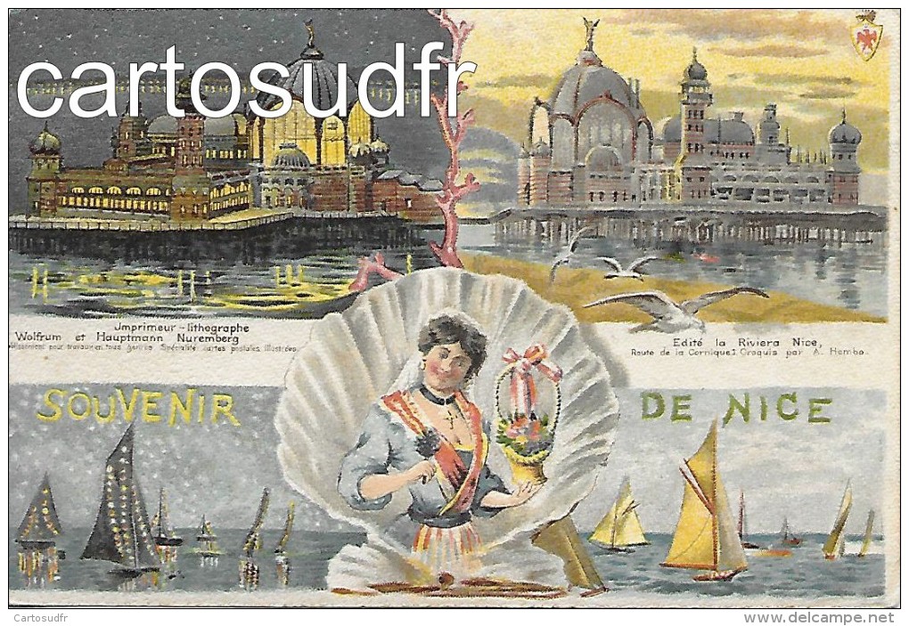 06 NICE1-SOUVENIR OFFICIEL DE L´EXPOSITION DE CARTES POSTALES DE NICE ORGANISEE PAR LE Dr. A HEMBO EN 1899 TBE - Marchés, Fêtes