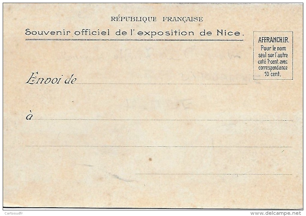 06 NICE1-SOUVENIR OFFICIEL DE L´EXPOSITION DE CARTES POSTALES DE NICE ORGANISEE PAR LE Dr. A HEMBO EN 1899 TBE - Marchés, Fêtes