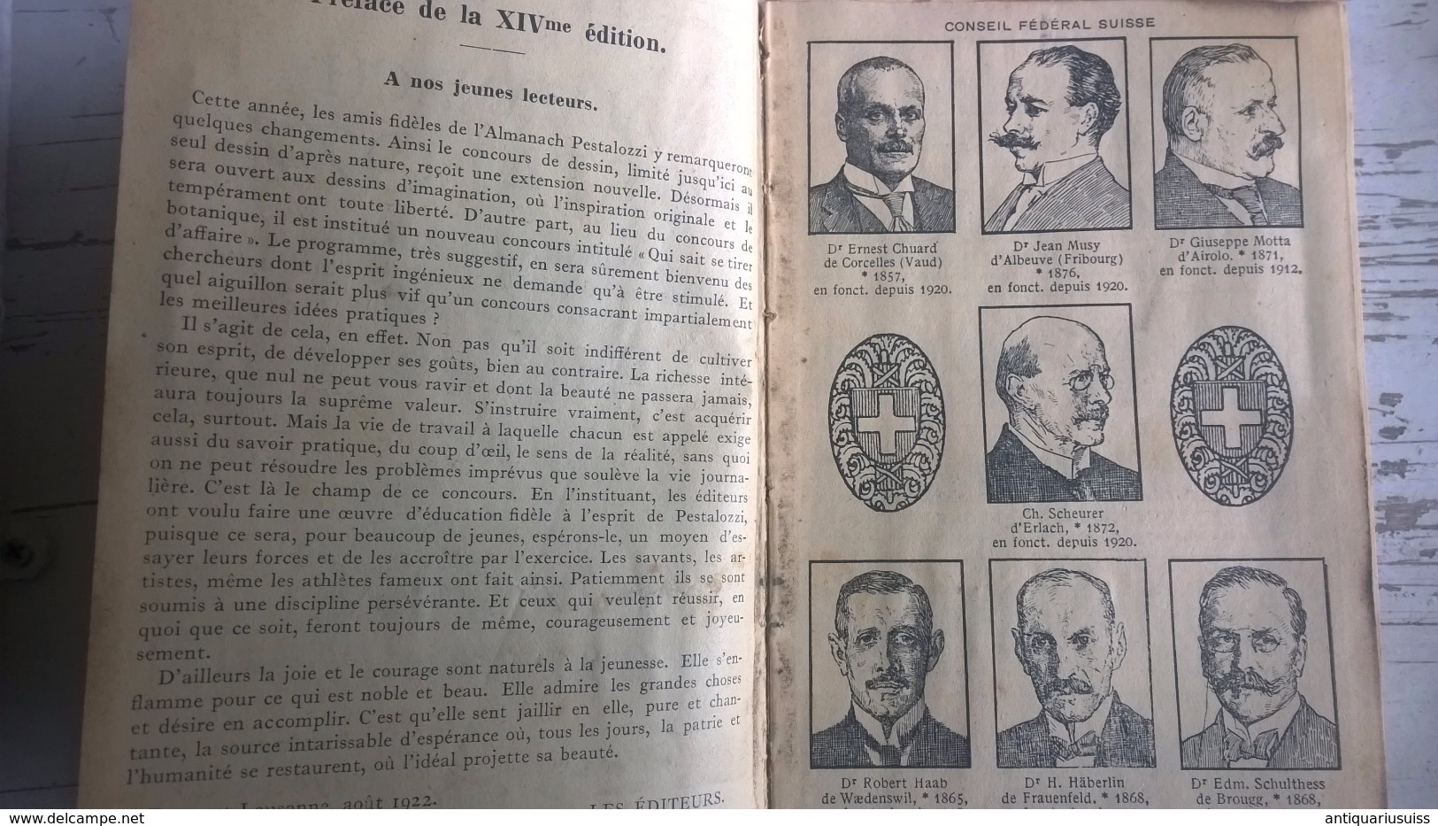 Almanach Pestalozzi - 1923 - Agenda De Poche - Suisse - Schweiz - Autres & Non Classés