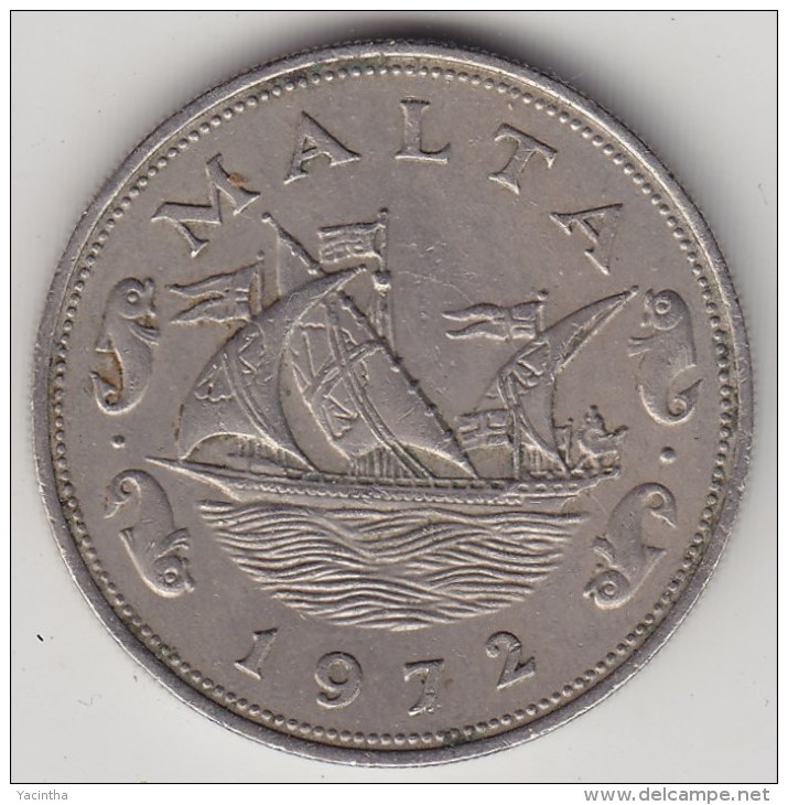 @Y@  Malta   10 Cents   1972    (3300)  Sailingship - Malta