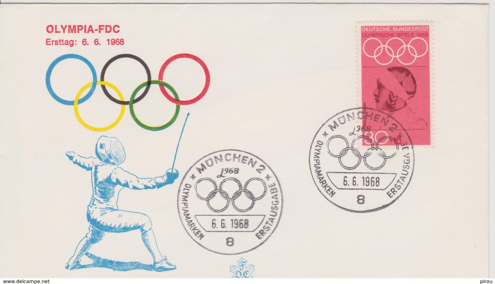 FDC  ALLEMAGNE 1968 JEUX OLYMPIQUES De MEXICO - Sommer 1968: Mexico