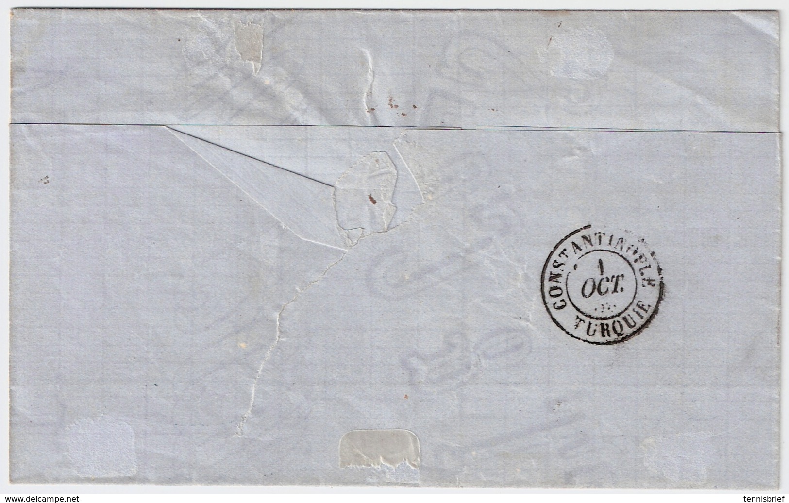 1869, " LIGNE - U - PAQ. FR. No. 4 ", #6348 - Poste Maritime