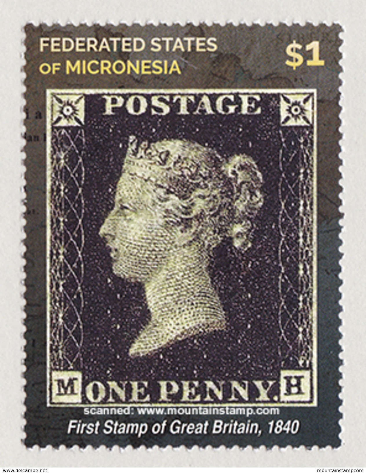 Micronesia 2015 (B17) Stamp On Stamp First Stamp Of Great Britain 1879 Queen Victoria MNH** - Mikronesien