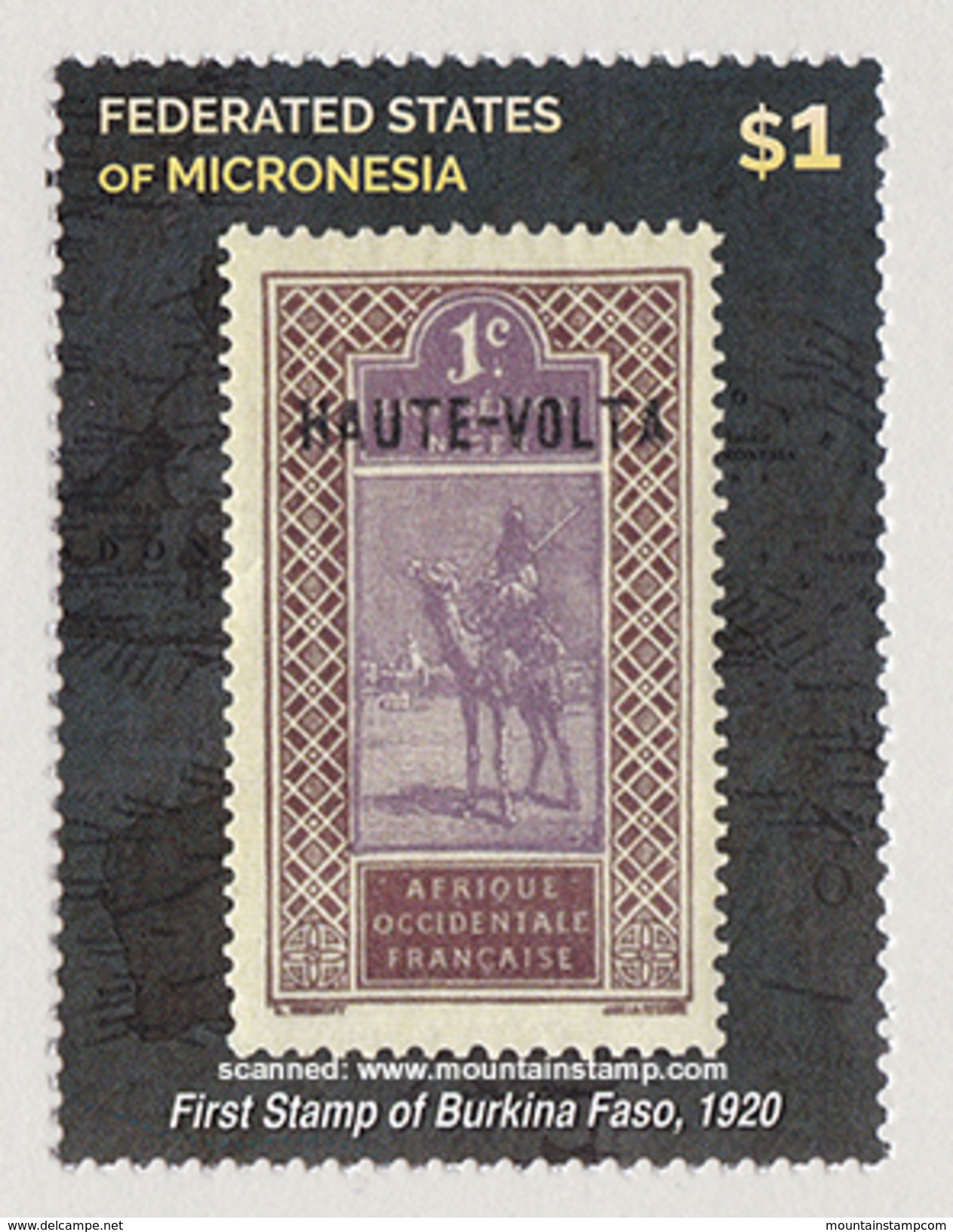 Micronesia 2015 (B17) Stamp On Stamp First Stamp Of Burkina Faso Kamel Camel MNH** - Mikronesien