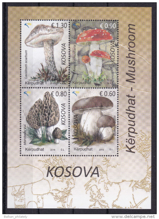 Kosovo 2016 Mushrooms, Flora, Plants, Pilze, Champignons, Funghi, Hongos, Souvenir Sheet, Block, MNH - Pilze