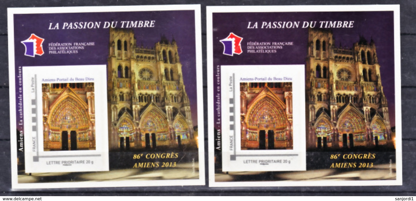 France BF 7 FFAP 86 ème Congrès D´Amiens 2013 Variété Et Original Neufs ** LUXE MNH Sin Charnela - Unused Stamps