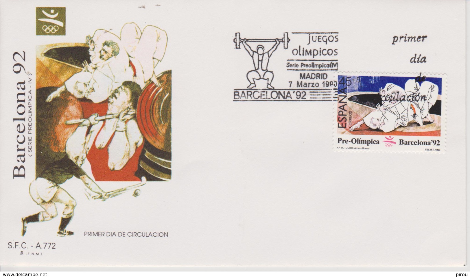 FDC ESPAGNE 1990 JEUX OLYMPIQUES De BARCELONE 1992 (  Préolympique ) - Sommer 1992: Barcelone