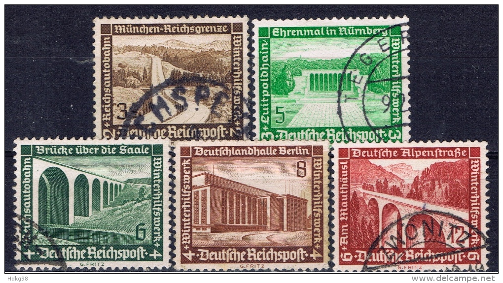 DR+ Deutsches Reich 1936 Mi 634 636-39 WHW - Gebraucht