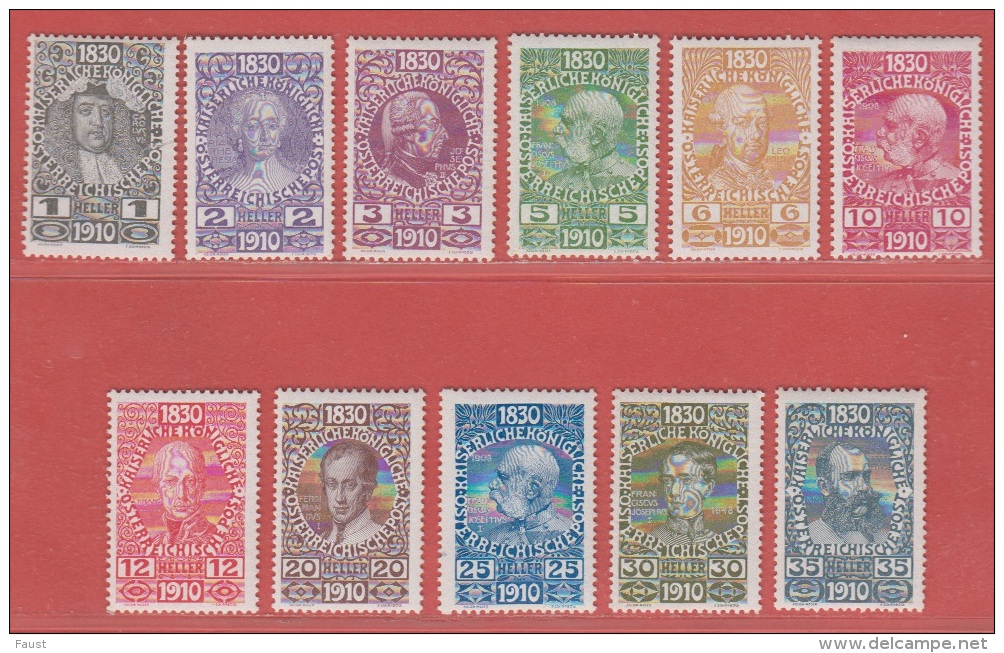 1910 ** (sans Charn., MNH, Postfrish)  Yv  119/29 		Mi  161/71		ANK 171/71  (11v) - Unused Stamps