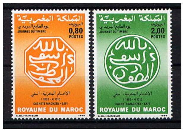 MAROC - 1001/1002** - JOURNEE DU TIMBRE / CACHET MAGHZEN - Morocco (1956-...)