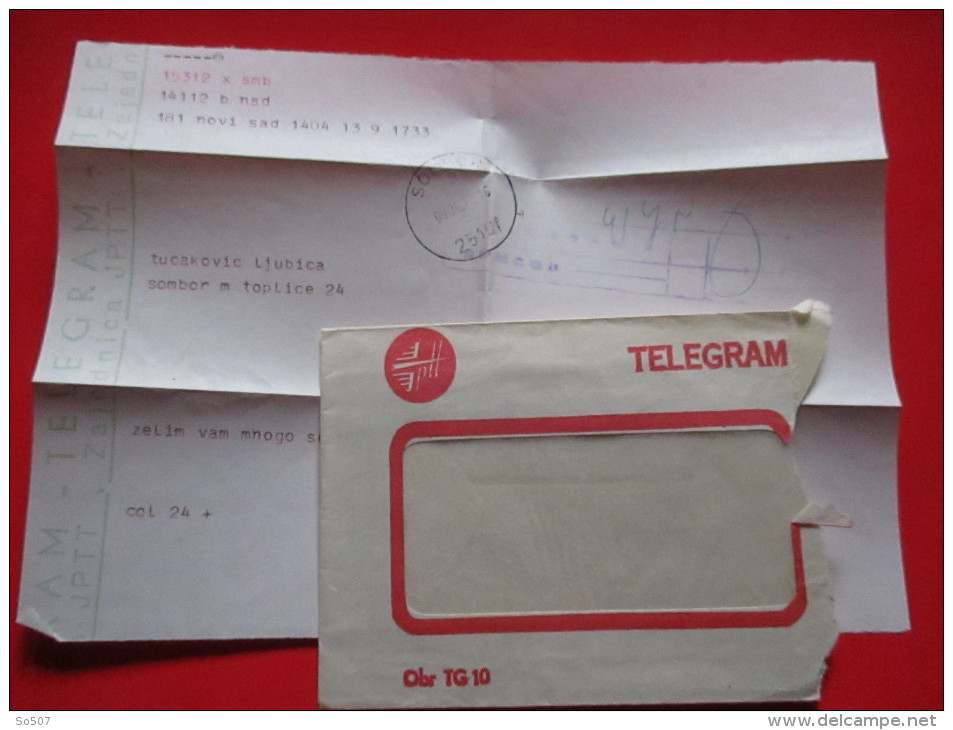 T1-Telegram,Telegraph -Yugoslavia 197?. - Autres & Non Classés