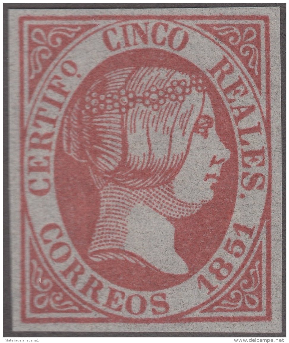 FAC-13 ESPAÑA SPAIN. SEGUI OLD FACSIMILE REPRODUCTION. ISABEL II. 1851 5r. - Ensayos & Reimpresiones