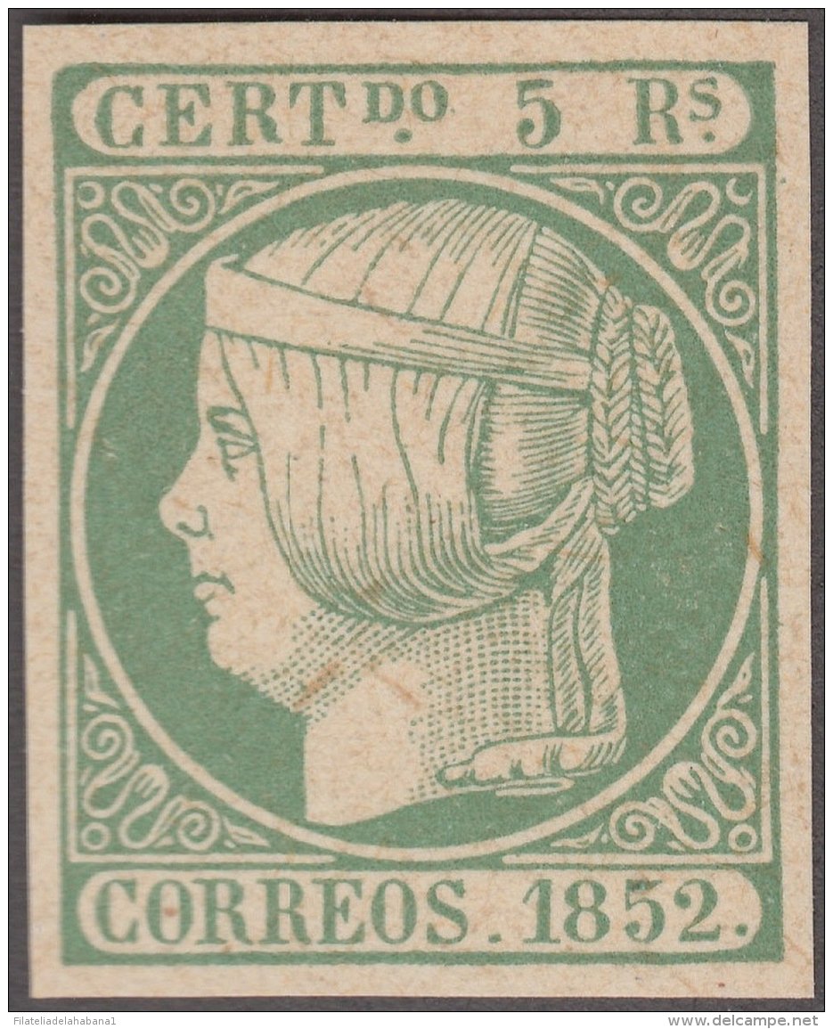 FAC-20 ESPAÑA SPAIN. SEGUI OLD FACSIMILE REPRODUCTION. ISABEL II. 1852 5r. - Prove & Ristampe