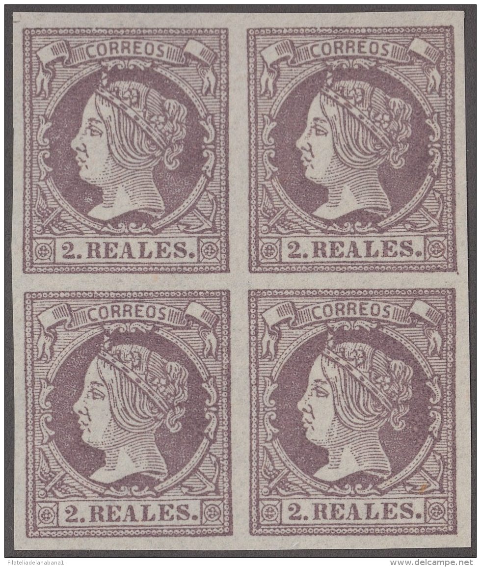 FAC-46 ESPAÑA SPAIN. SEGUI OLD FACSIMILE REPRODUCTION. ISABEL II. 1862 2r. BLOCK 4. - Proofs & Reprints