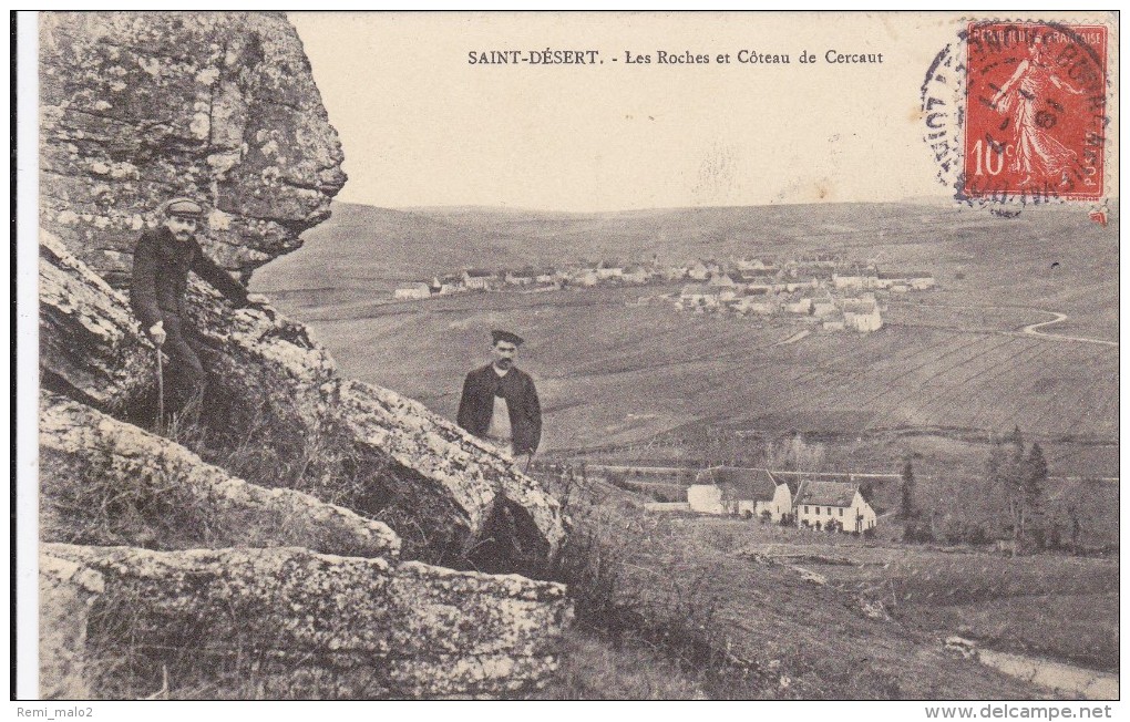 CARTE POSTALE   SAINT DESERT 71  Les Roches Et Côteau De Cercaut - Altri & Non Classificati