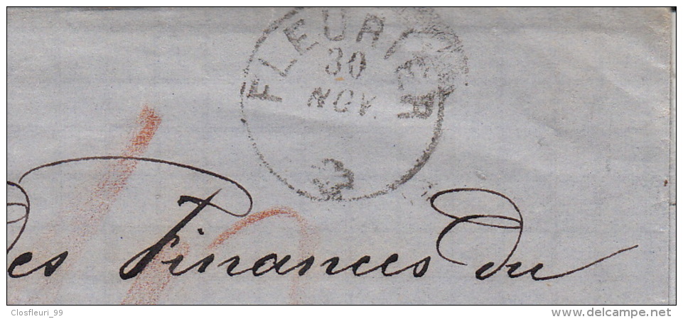 Fleurier, Pensionnat J.F. à Montmirail Près Marin (Neuchâtel). Oblit. Muette (aveugle), 30 Nov. ? Union Horlogère - ...-1845 Prephilately