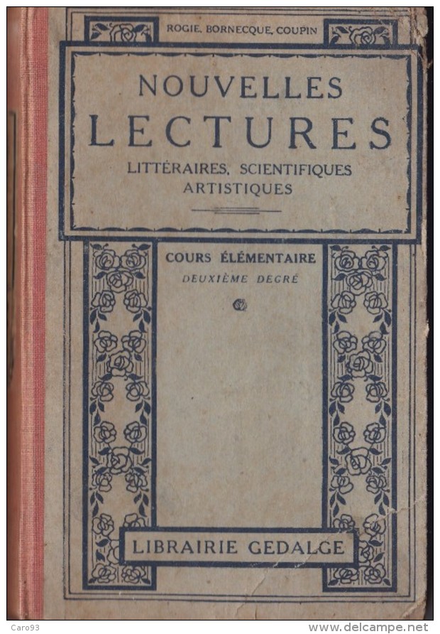 Nouvelles Lectures Littéraires, Scientifiques, Artistiques Cours élémentaire Deuxième Degré 1923 - 0-6 Ans