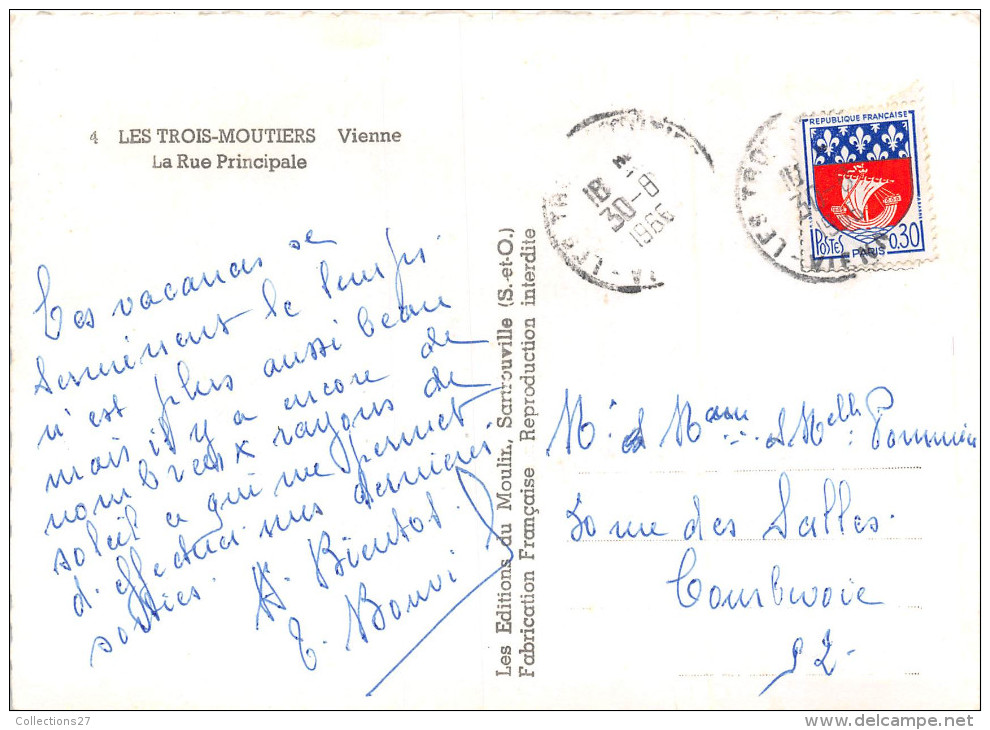 86-LES TROIS-MOUTIERS- LA RUE PRINCIPALE - Les Trois Moutiers