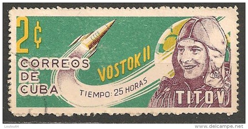 Timbres - Amérique - Cuba - 1963 - 2 Centavos - TITOV - VOSTOK II - - Oblitérés
