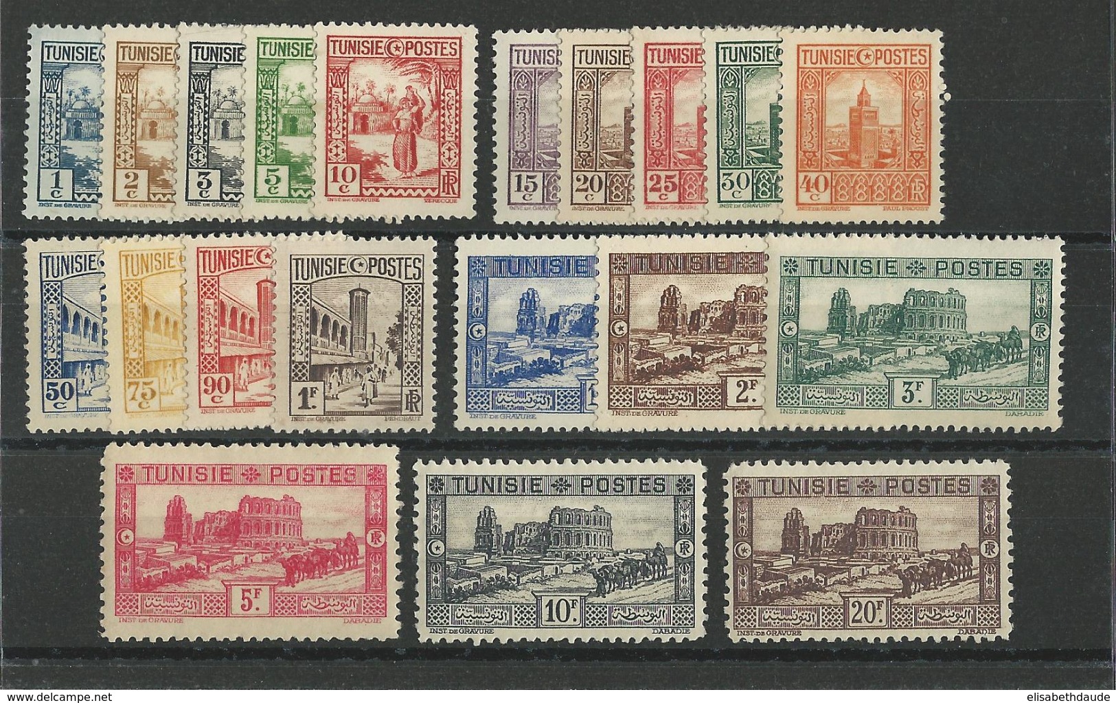 TUNISIE - 1931 - YVERT N° 161/180 * MLH CHARNIERE LEGERE - COTE = 210 EUR. - Nuevos