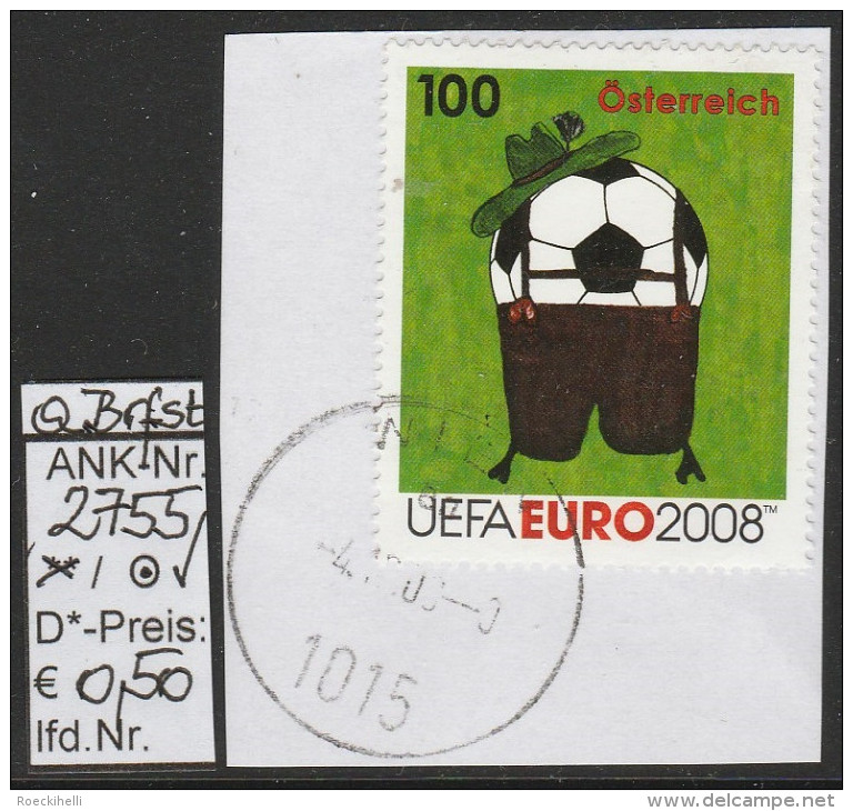 19.4.2008 - SM "UEFA EURO 2008 - Lederhose"  - O Gestempelt Auf Briefstück  - Siehe Scan (2755o ABs) - Used Stamps