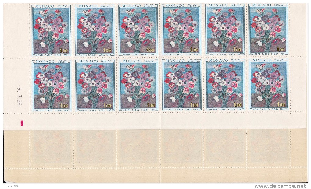 N° 743, Floralies Internationales, à Monte-Carlo - FEUILLE ENTIERE - 30 TIMBRES - Sonstige & Ohne Zuordnung