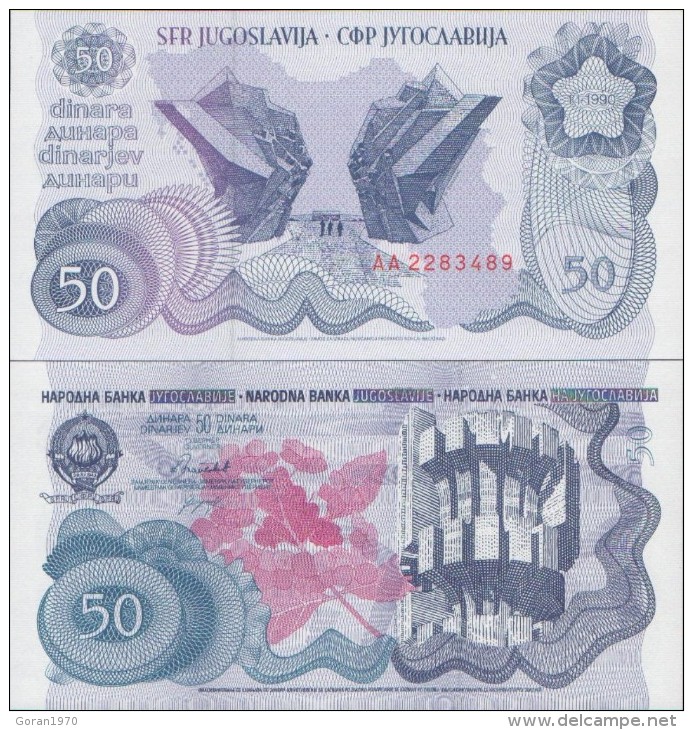 YUGOSLAVIA  50  Dinara  1990   P-101  UNC - Yougoslavie