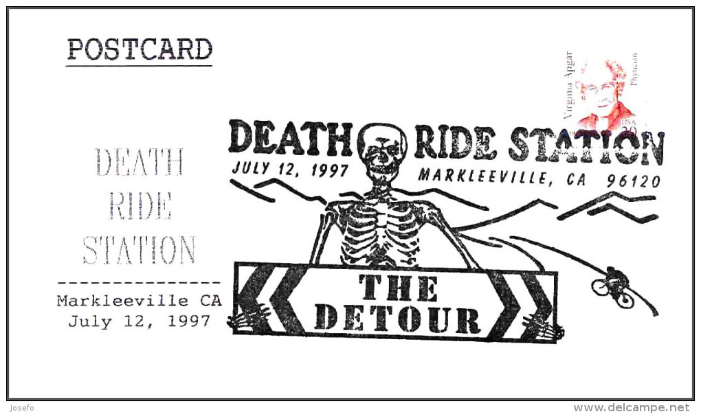 DEATH RIDE 1997. ESQUELETO - SKELETON. Ciclismo - Cycling. Markleeville CA - Radsport