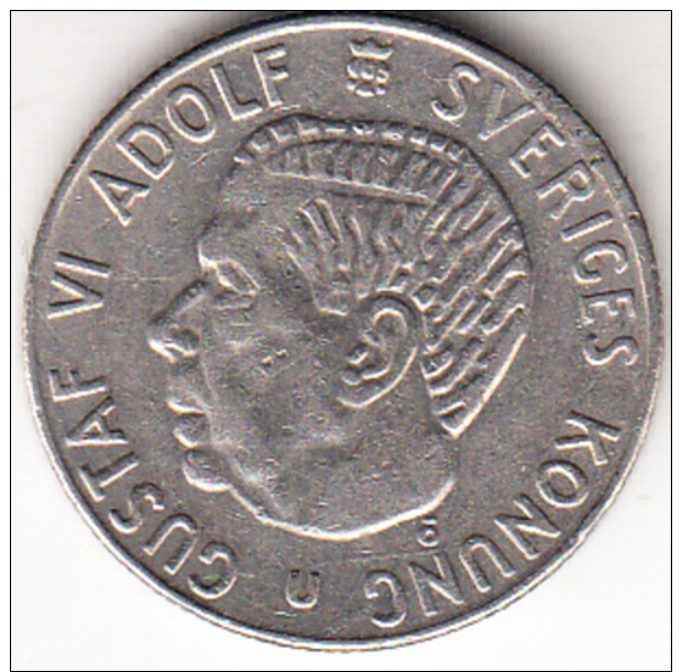 SUECIA 1969  1 KRONE. REY GUSTAF VI ADOLF  . NIQUEL PESO 6 GRAMOS    EBC   CN4359 - Suecia