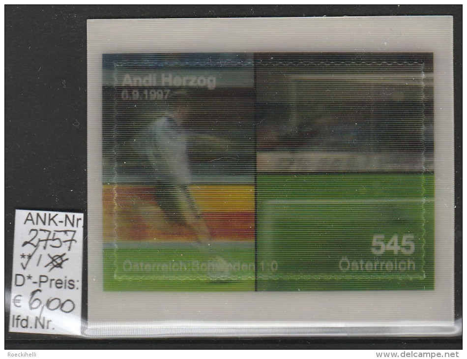 5.5.2008 - SkSM "UEFA EURO 2008"  - ** Postfrisch (Lentikularmarke)  - Siehe Scan (2757) - Ungebraucht