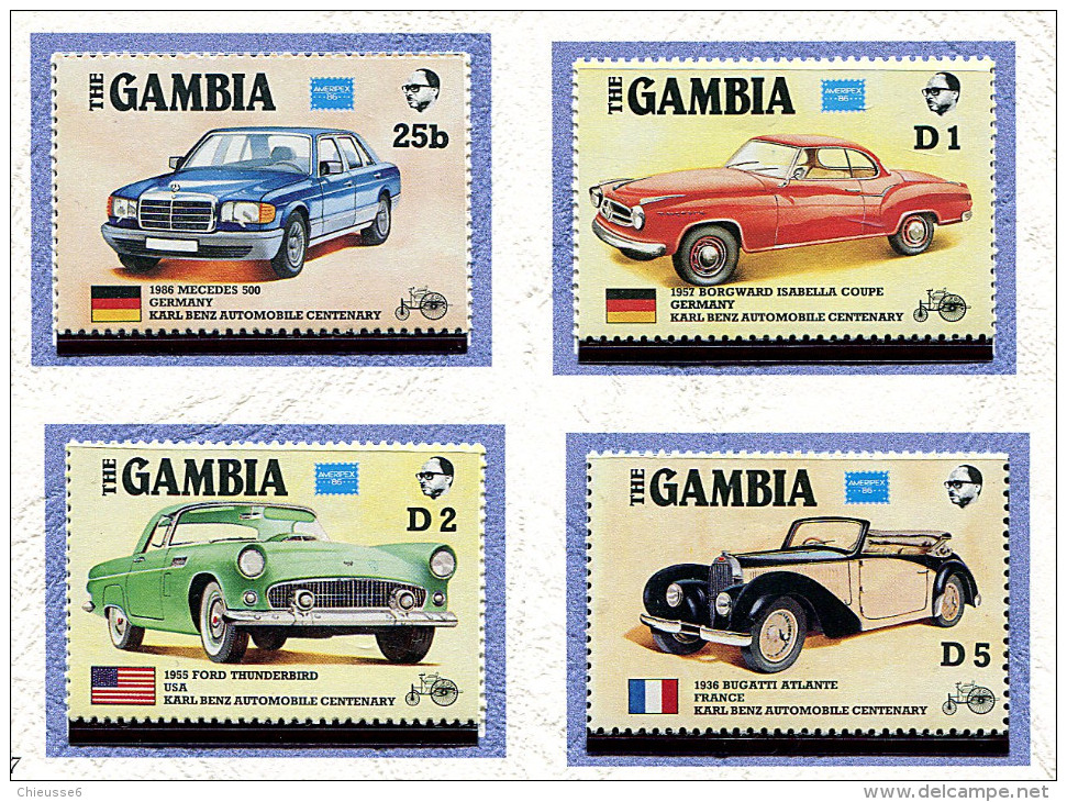 Gambie ** N° 594 à 597 - "Ameripex 86" Voitures Anciennes Et Récentes - Gambie (1965-...)