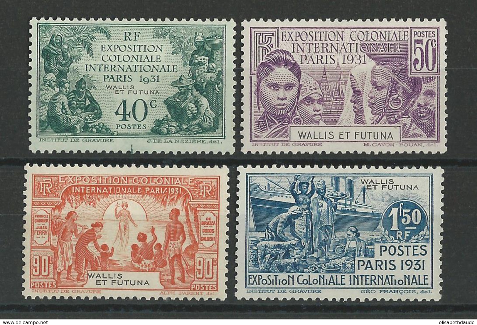 WALLIS ET FUTUNA - EXPO 1931 - YVERT N°66/69 * MH CHARNIERE CORRECTE - COTE = 52 EUR - 1931 Exposition Coloniale De Paris