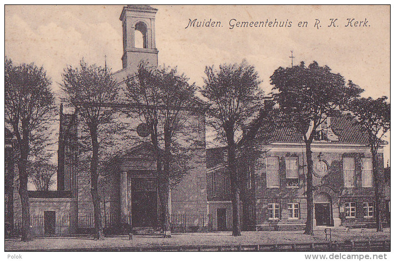 Bd - Cpa Hollande - Muiden - Gemeentehuis En R. K. Kerk - Andere & Zonder Classificatie