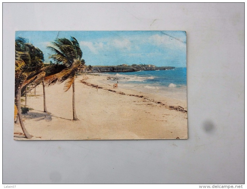 Carte Postale Ancienne : BARBADOS : Sam Lords Beach, St. Philip, Stamp 1960 - Barbades