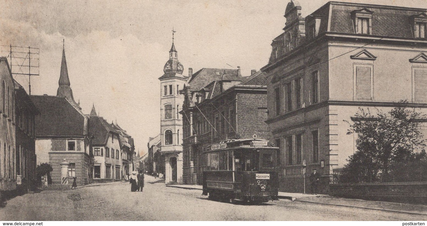 ALTE POSTKARTE RATINGEN DÜSSELDORFER STRASSE STRASSENBAHN NACH DÜSSELDORF Tram Tramway Ansichtskarte Postcard Cpa AK - Ratingen