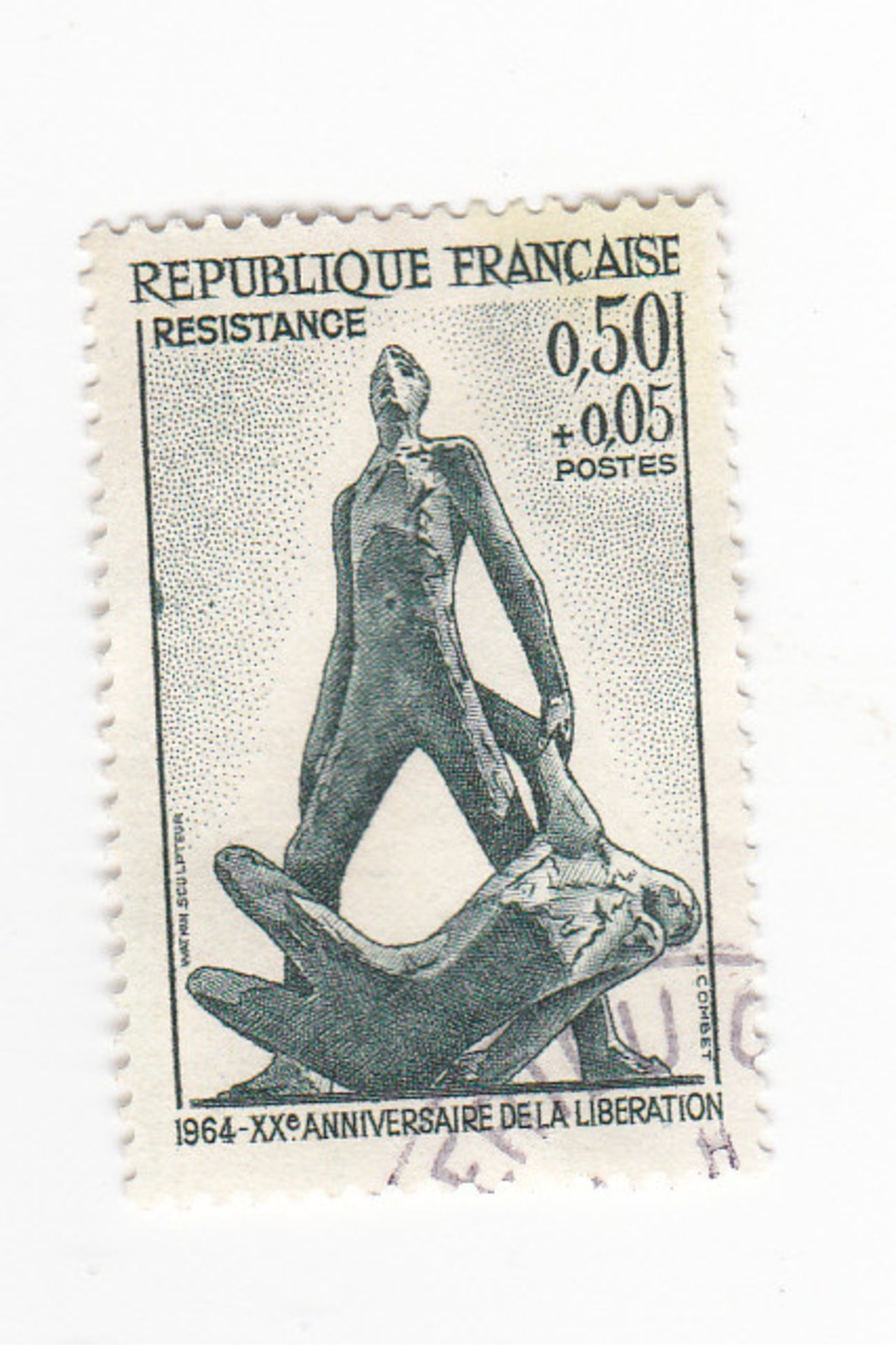 20 Eme Anniversaire De La RESISTANCE - 0,50 Francs - Oblitérés