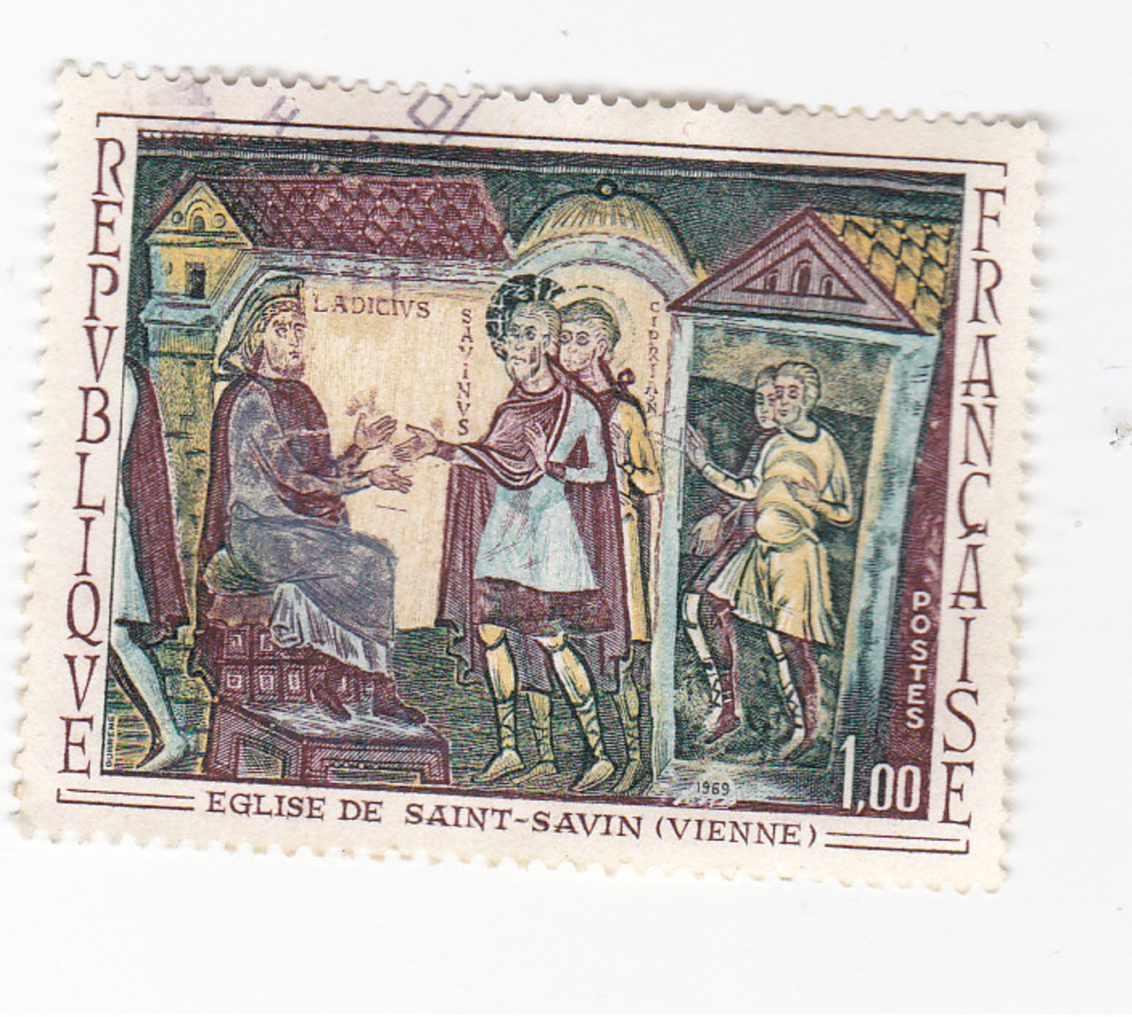 EGLISE De SAINT- SAVIN ( VIENNE) 1 Francs - Used Stamps