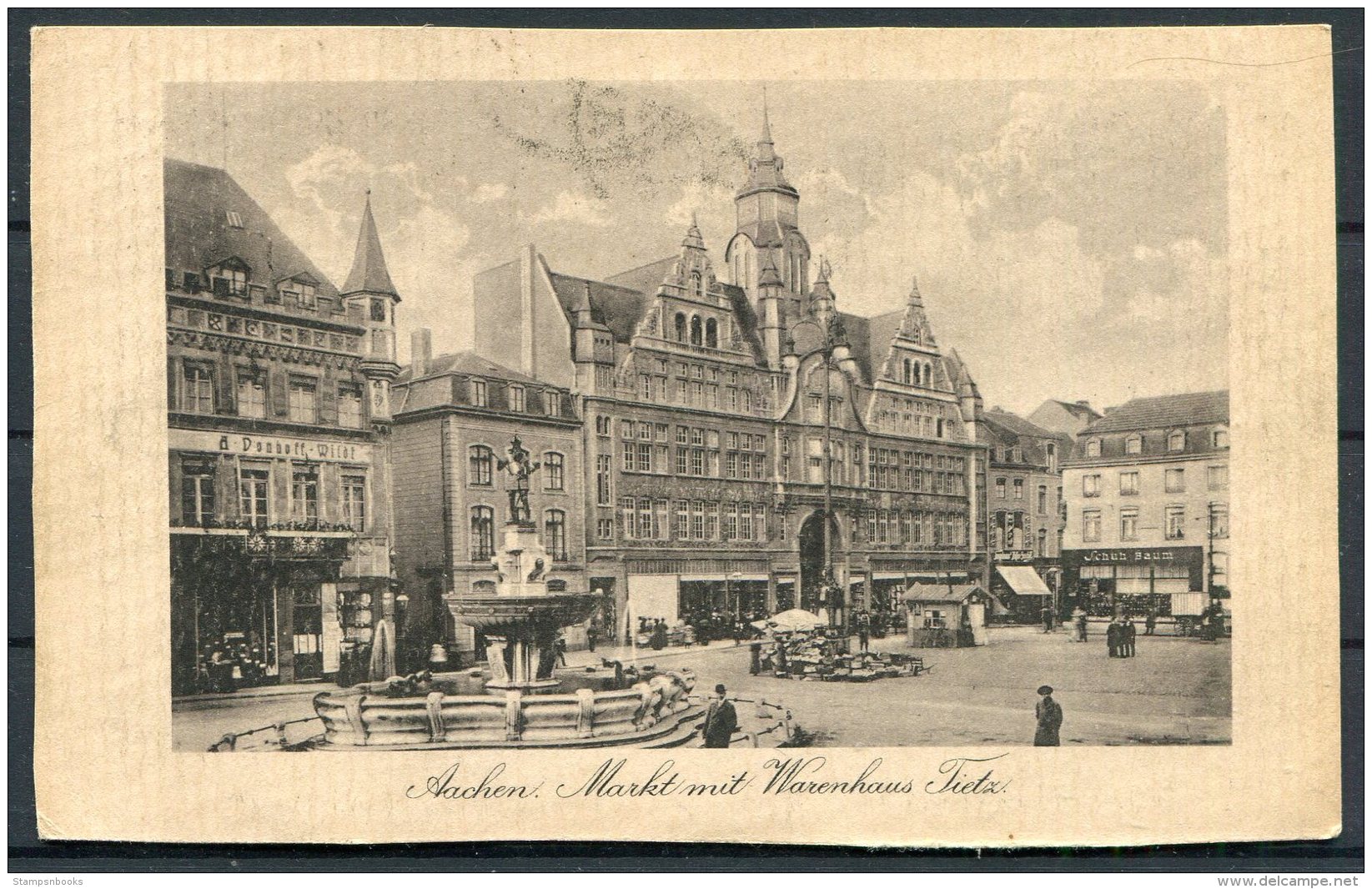 1914 Germany Aachen Postcard - Binche, Belgium / Coln-Verviers Bahnpost Zug 31 TPO - Briefe U. Dokumente